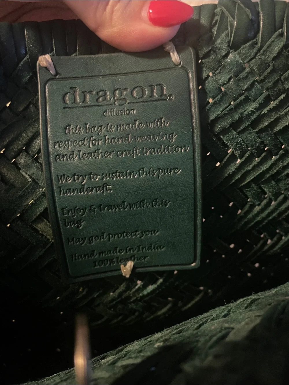Dragon Diffusion Green Woven Tote Bag
